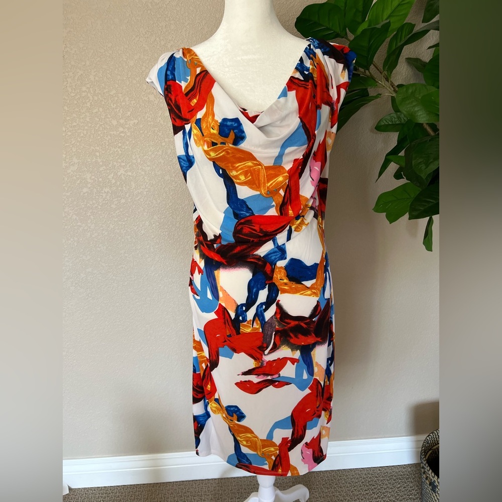 Talïa M front drape sleeveless dress